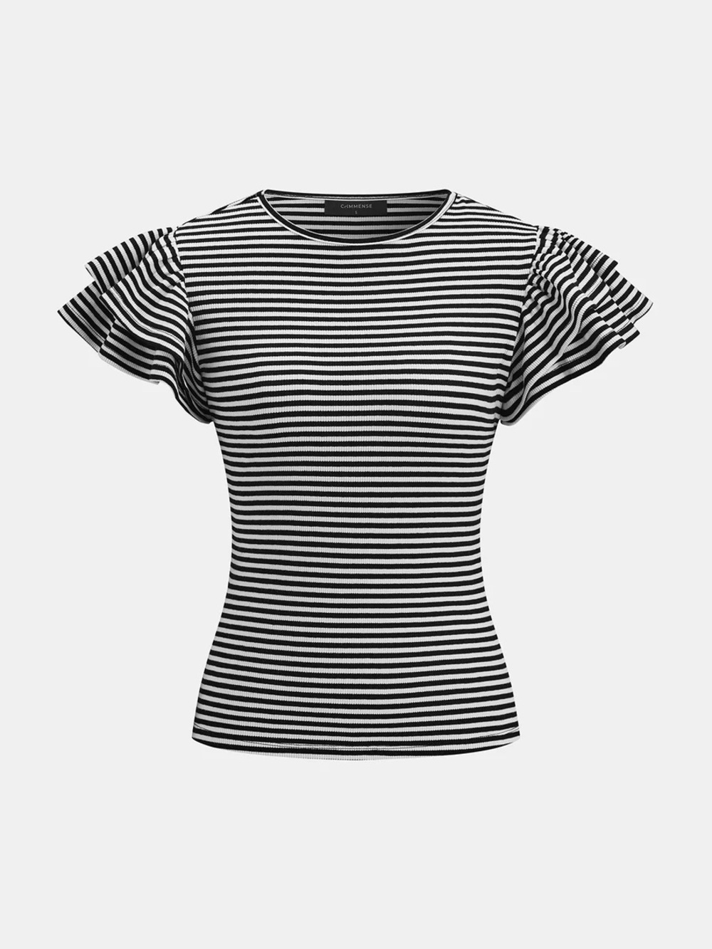 Commense Striped Ribbed Top - Picture 8 of 16
